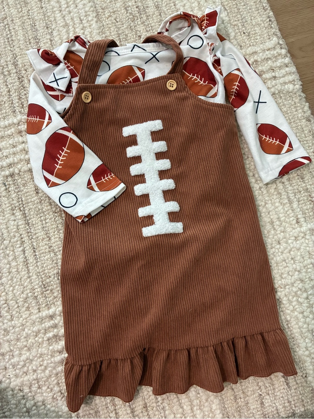 Baby Girl Corduroy Football Dress